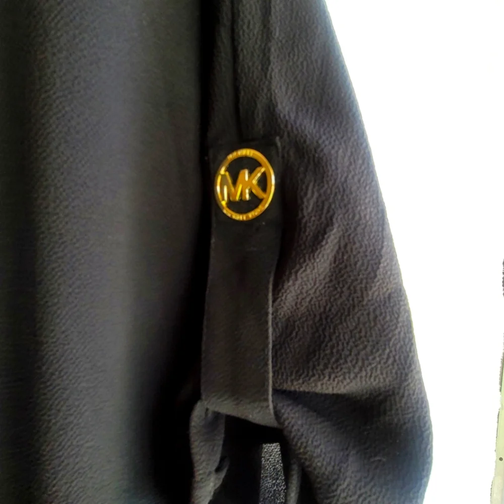 Michael Kors Women's Black Roll-Up Sleeve Blouse Top - Medium - Picture 3 of 7